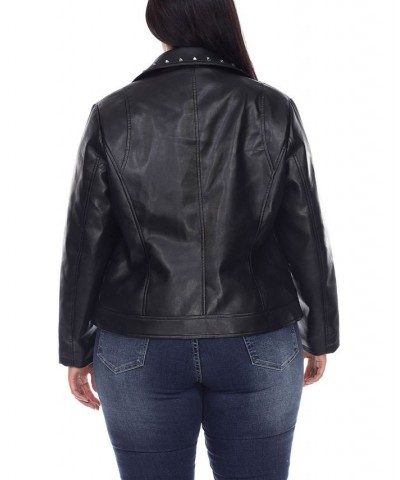 Plus Size Faux Leather Jacket Black $50.60 Jackets