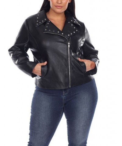 Plus Size Faux Leather Jacket Black $50.60 Jackets