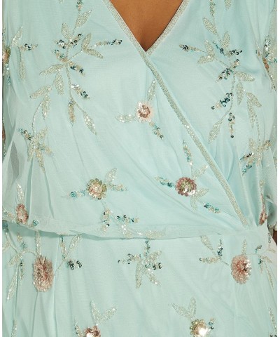 Plus Size Embellished Blouson Batwing-Sleeve Dress Sea Glass $86.70 Dresses