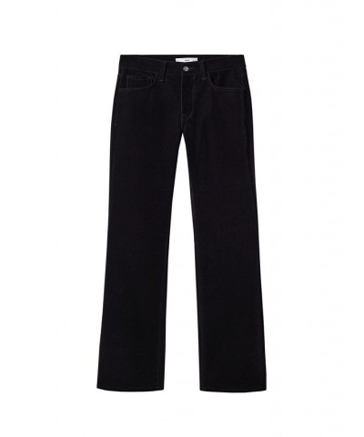 Women's Mid Rise Velvet Skinny Jeans Black $49.50 Jeans