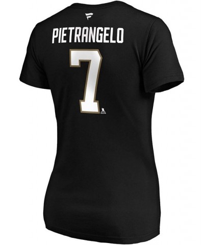 Women's Alex Pietrangelo Black Vegas Golden Knights Authentic Stack Name Number V-Neck T-shirt Black $18.48 Tops