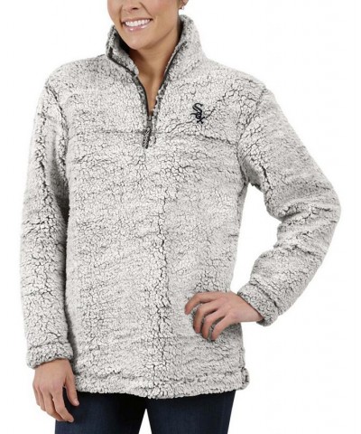 Women's Gray Chicago White Sox Sherpa Quarter-Zip Pullover Jacket Gray $44.19 Jackets