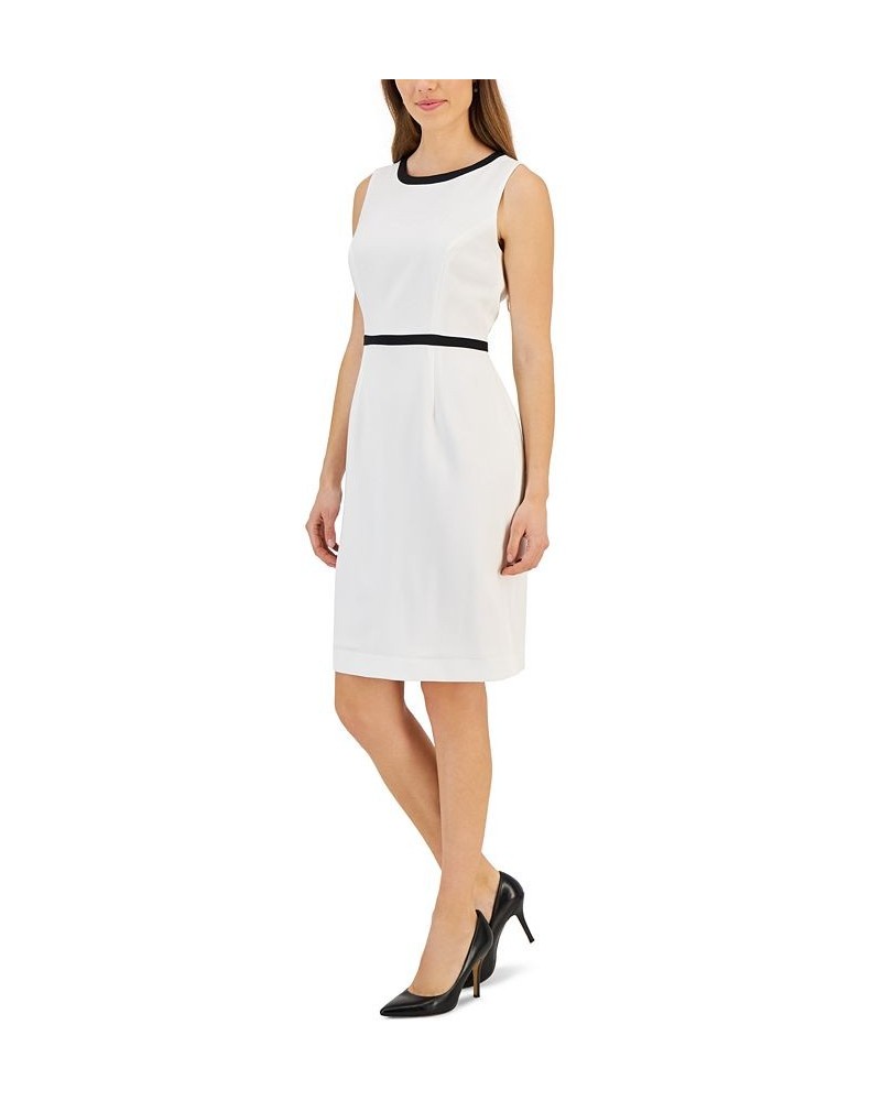 Petite Sleeveless Colorblocked Sheath Dress Lily White $46.53 Dresses