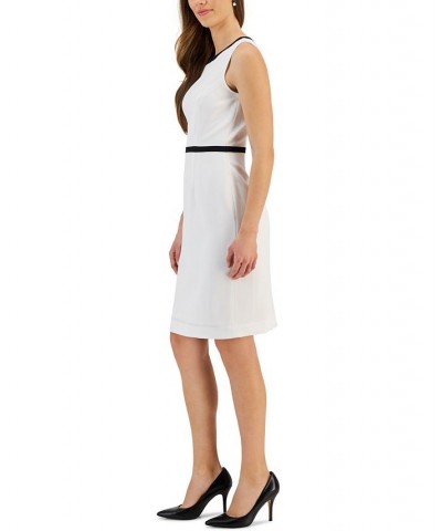 Petite Sleeveless Colorblocked Sheath Dress Lily White $46.53 Dresses