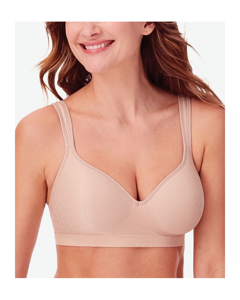 Comfort Revolution Shaping Wireless Smoothing Bra 3463 Almond Zag $14.26 Bras