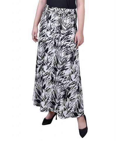 Petite Printed Belted Maxi Skirt Black Zebraduo $18.24 Skirts