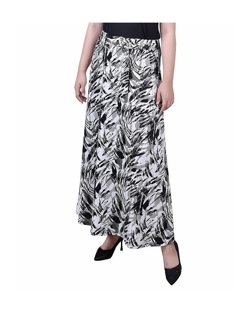 Petite Printed Belted Maxi Skirt Black Zebraduo $18.24 Skirts