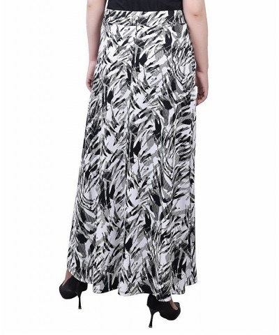 Petite Printed Belted Maxi Skirt Black Zebraduo $18.24 Skirts