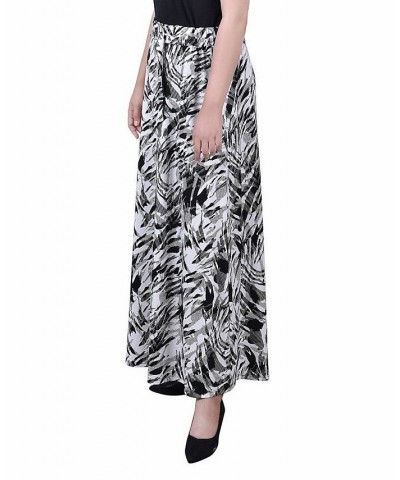 Petite Printed Belted Maxi Skirt Black Zebraduo $18.24 Skirts