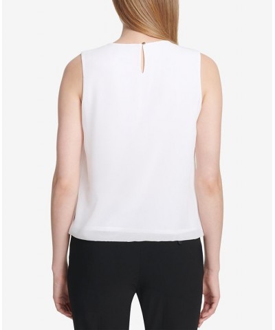 Sleeveless Pleated Blouse White $37.13 Tops