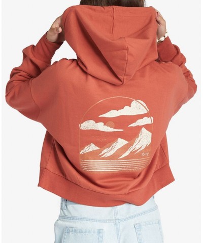 Juniors' Afternoon Hike Oversized Hoodie Baked Clay $26.22 Sweatshirts