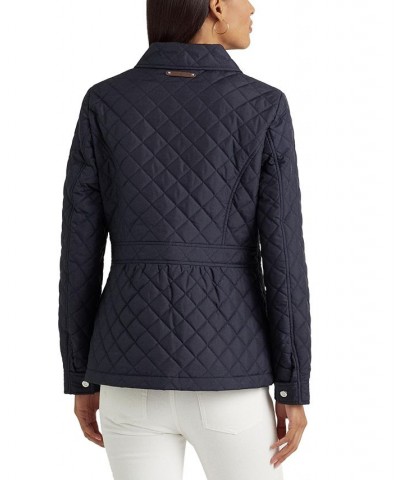 Women's Quilted Peplum Coat Blue $49.56 Coats