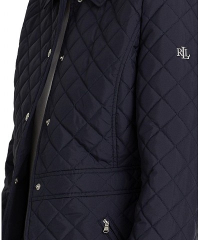 Women's Quilted Peplum Coat Blue $49.56 Coats