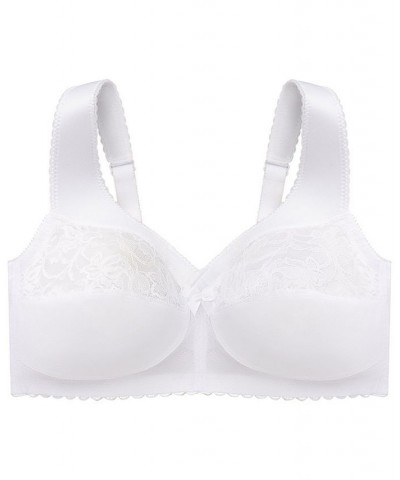 Women's Full Figure Plus Size MagicLift Original Wirefree Support Bra White $24.53 Bras