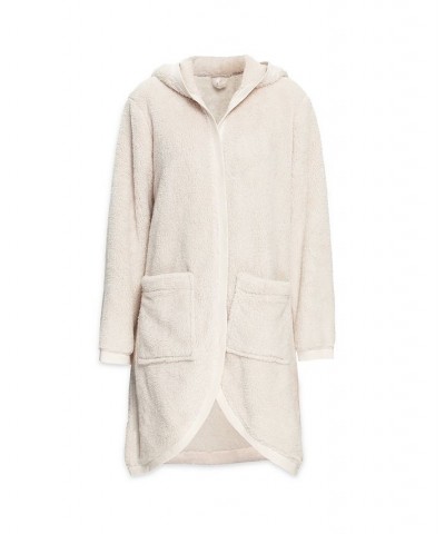 Women's Hooded Open Front Cardigan Gray $31.08 Sleepwear