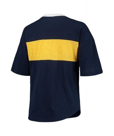 Women's Navy and Gold Milwaukee Brewers Lead Off Notch Neck T-shirt Navy, Gold $31.89 Tops