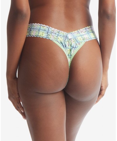 Women's Printed Daily Lace Original Rise Thong Underwear Hazy Morning $14.70 Panty