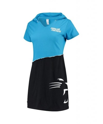 Women's Blue Black Carolina Panthers Hooded Mini Dress Blue $39.10 Dresses