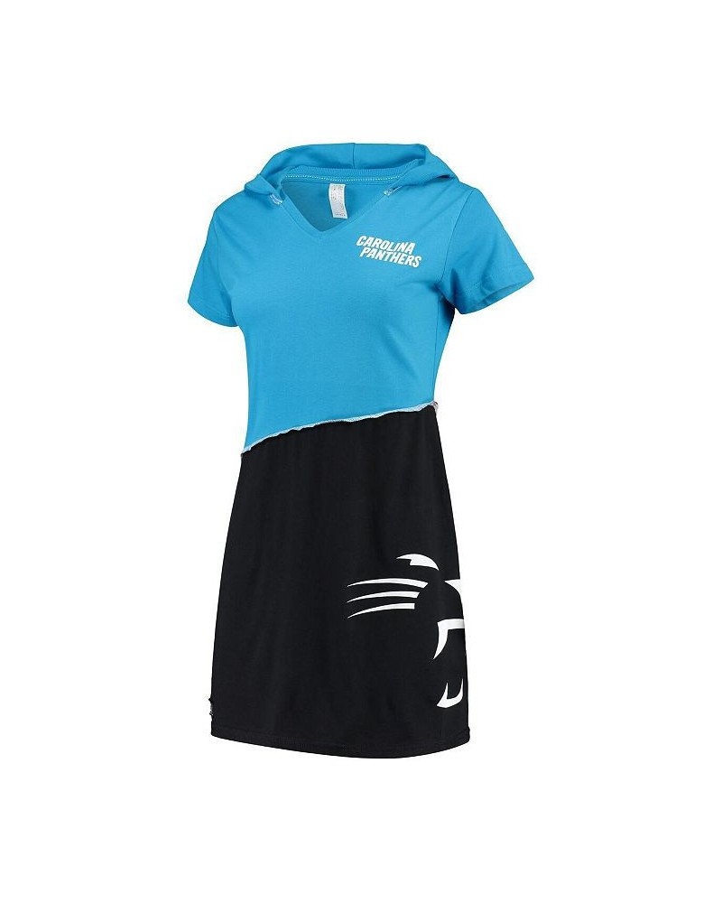 Women's Blue Black Carolina Panthers Hooded Mini Dress Blue $39.10 Dresses