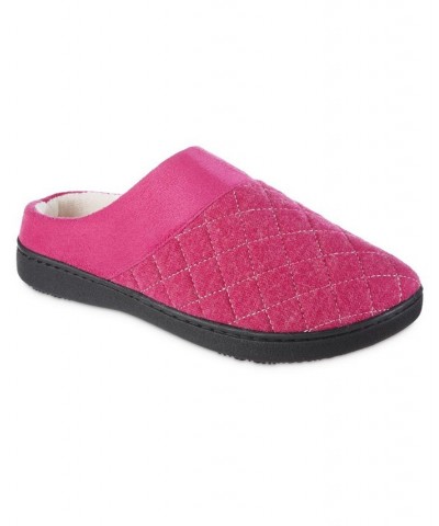 Women's Diamond Quilted Morgan Hoodback Slippers Very Berry $11.22 Shoes