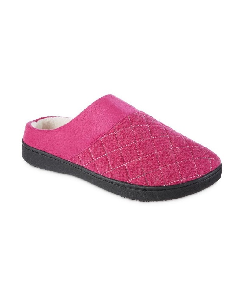 Women's Diamond Quilted Morgan Hoodback Slippers Very Berry $11.22 Shoes