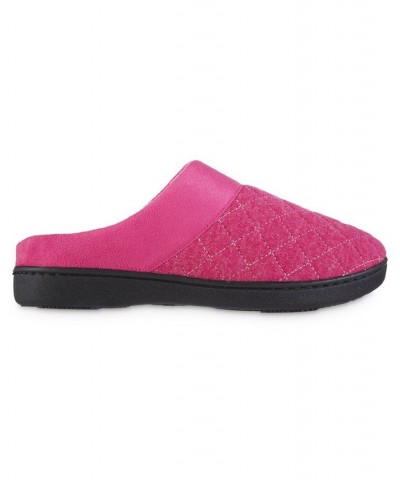 Women's Diamond Quilted Morgan Hoodback Slippers Very Berry $11.22 Shoes