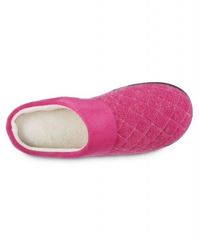 Women's Diamond Quilted Morgan Hoodback Slippers Very Berry $11.22 Shoes