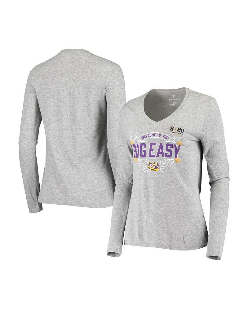 Women's Branded Heathered Gray LSU Tigers 2020 College Football Playoff National Championship Heathered Gray $27.49 Tops