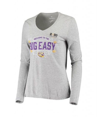 Women's Branded Heathered Gray LSU Tigers 2020 College Football Playoff National Championship Heathered Gray $27.49 Tops