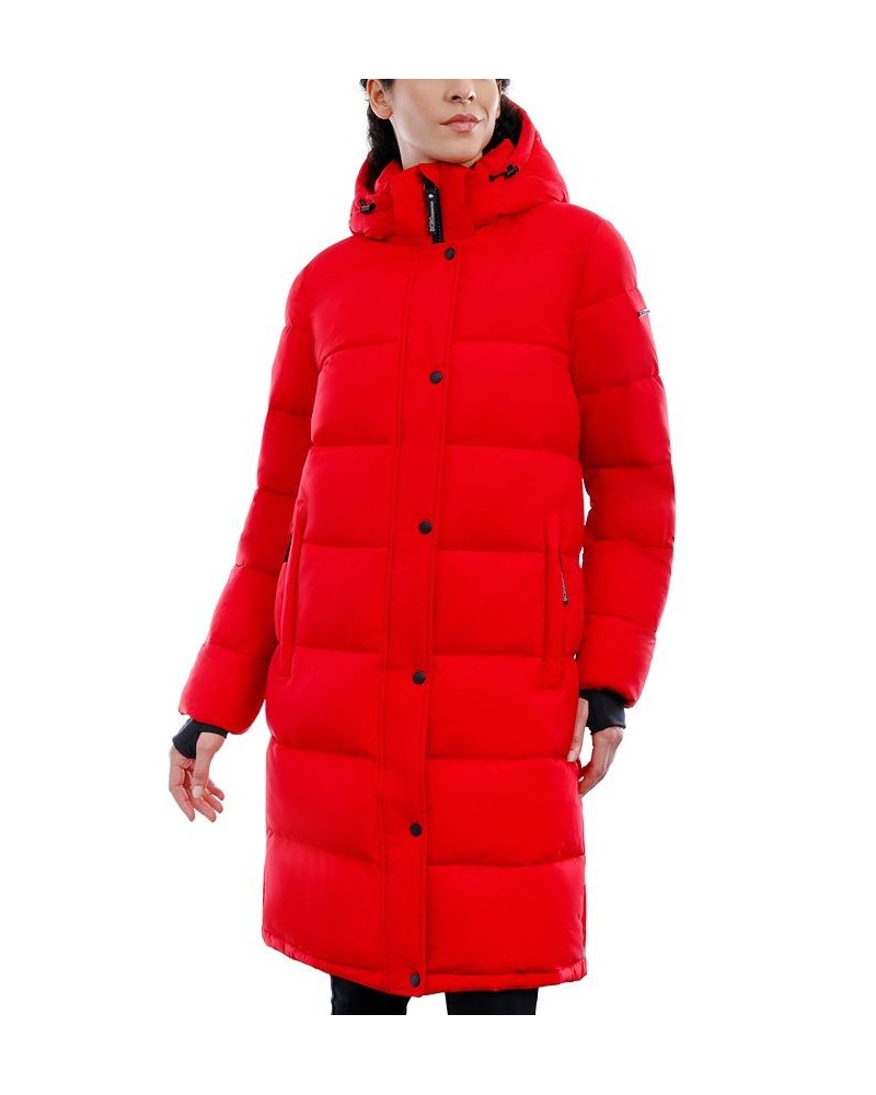 Women's Hooded Puffer Coat Lipstick $79.90 Coats