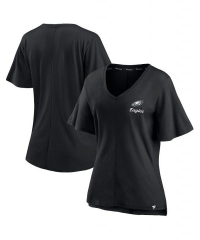 Women's Branded Black Philadelphia Eagles Southpaw Flutter V-Neck T-shirt Black $23.00 Tops