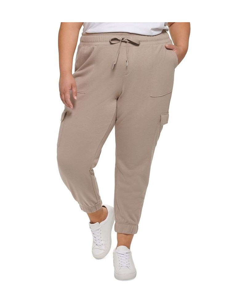 Plus Size Slim-Fit Cargo-Pocket Jogger Pants Tan/Beige $23.45 Pants