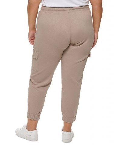 Plus Size Slim-Fit Cargo-Pocket Jogger Pants Tan/Beige $23.45 Pants