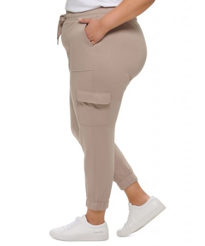 Plus Size Slim-Fit Cargo-Pocket Jogger Pants Tan/Beige $23.45 Pants