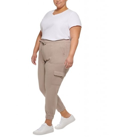 Plus Size Slim-Fit Cargo-Pocket Jogger Pants Tan/Beige $23.45 Pants