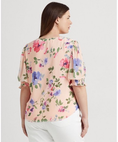 Plus Size Floral Blouse Pink Multi $67.50 Tops