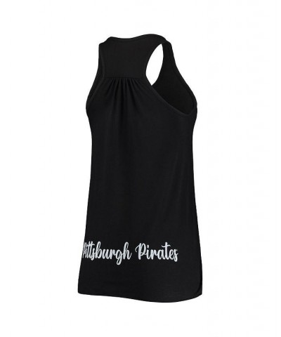 Women's Black Pittsburgh Pirates Front and Back Tank Top Black $23.00 Tops