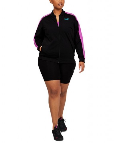Women's Tricot Front Full-Zip Track Jacket Puma Black/Electric Orchid $23.06 Jackets