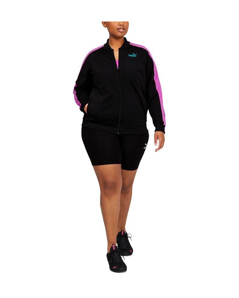 Women's Tricot Front Full-Zip Track Jacket Puma Black/Electric Orchid $23.06 Jackets