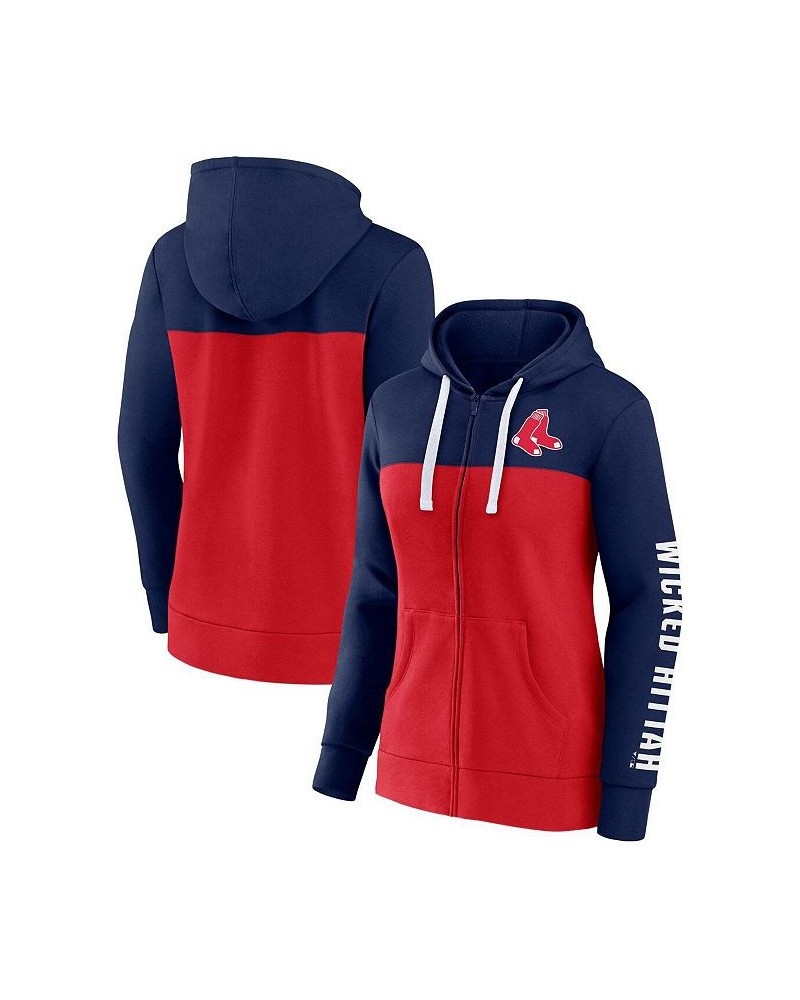 Women's Branded Navy Red Boston Red Sox Take The Field Colorblocked Hoodie Full-Zip Jacket Navy, Red $40.00 Jackets