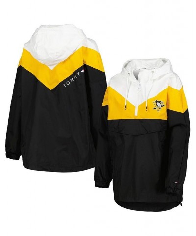 Women's Black Gold Pittsburgh Penguins Staci Half-Zip Windbreaker Jacket Black, Gold $54.00 Jackets