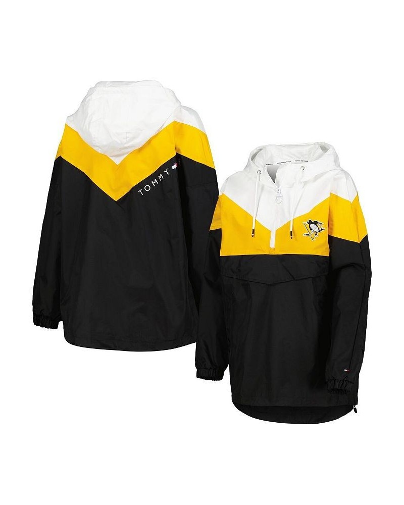 Women's Black Gold Pittsburgh Penguins Staci Half-Zip Windbreaker Jacket Black, Gold $54.00 Jackets