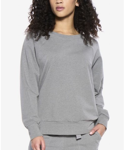 Women's Naturally Soft Plant Dyed Organic French Terry Sweatshirt Slate $38.64 Sleepwear