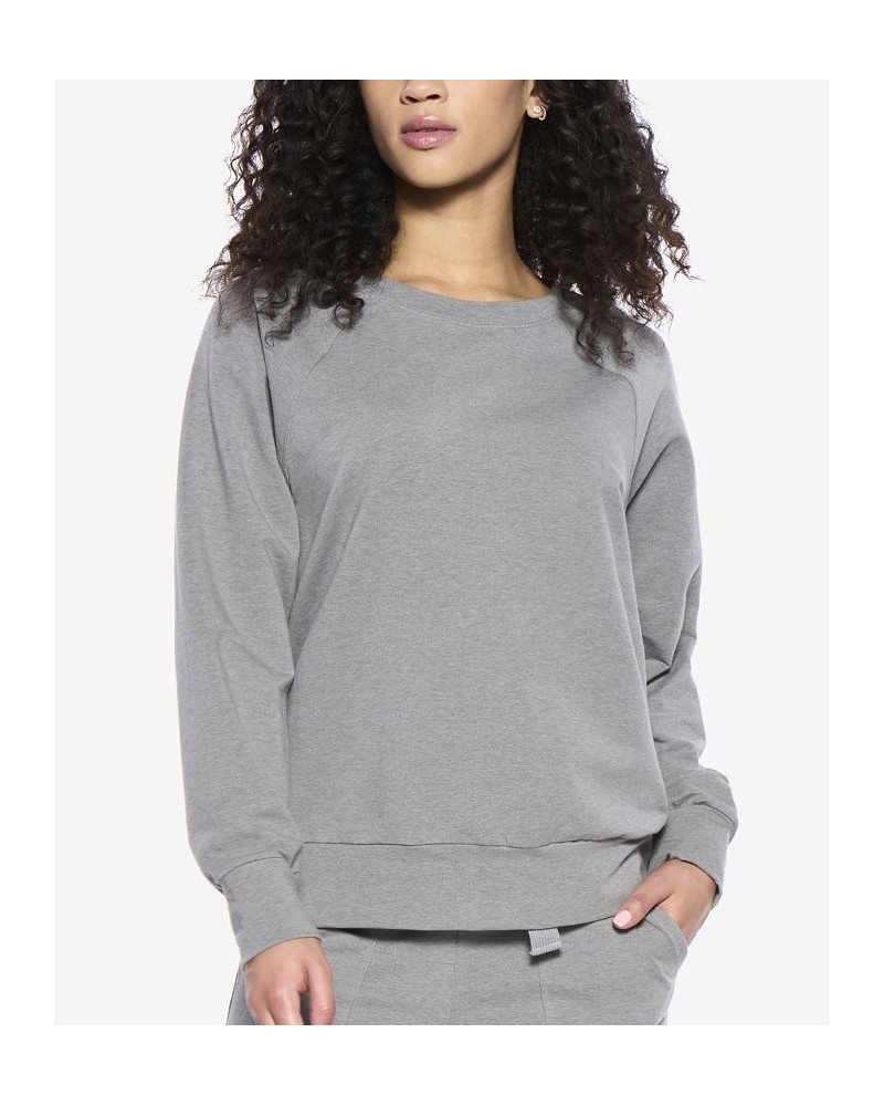 Women's Naturally Soft Plant Dyed Organic French Terry Sweatshirt Slate $38.64 Sleepwear