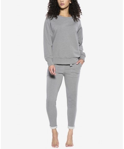 Women's Naturally Soft Plant Dyed Organic French Terry Sweatshirt Slate $38.64 Sleepwear