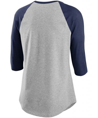 Women's Gray Navy Cleveland Indians Encircled Tri-Blend 3/4-Sleeve Raglan T-shirt Gray, Navy $24.20 Tops