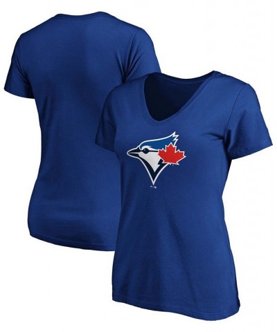 Plus Size Royal Toronto Blue Jays Core Official Logo V-Neck T-shirt Royal $21.50 Tops