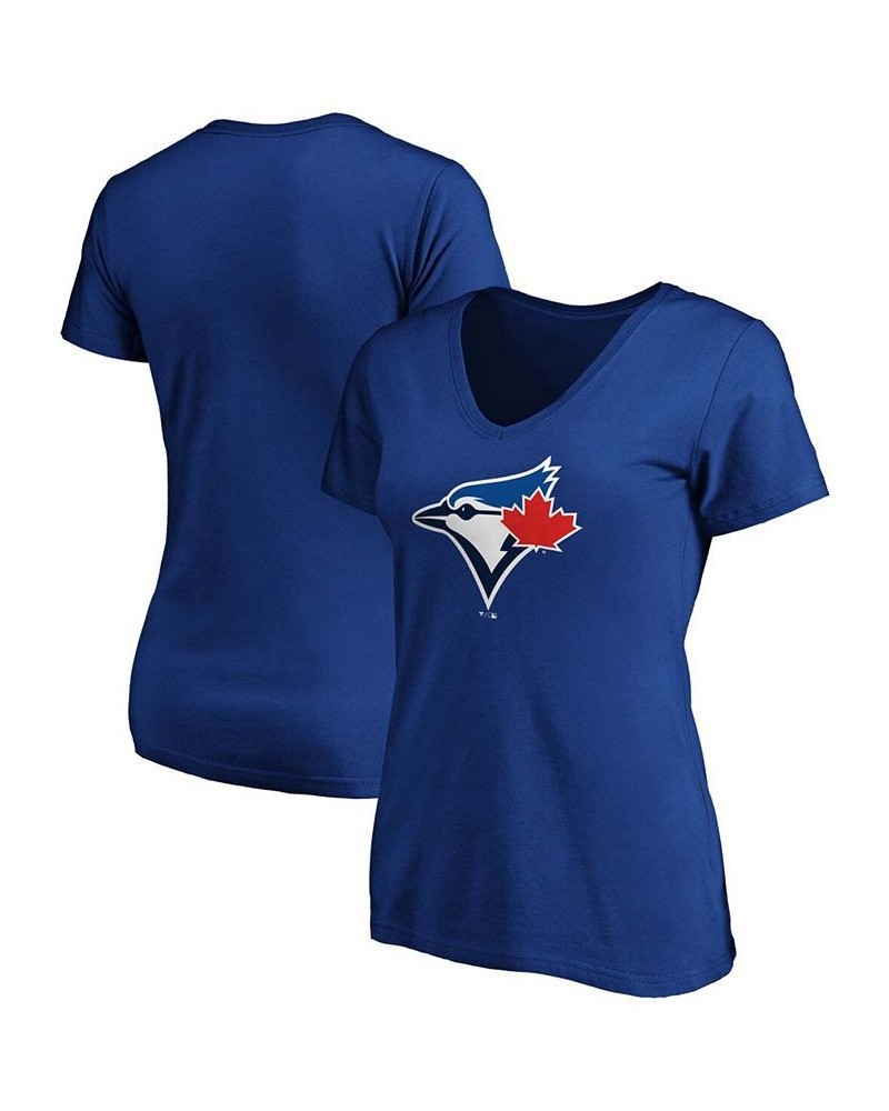 Plus Size Royal Toronto Blue Jays Core Official Logo V-Neck T-shirt Royal $21.50 Tops