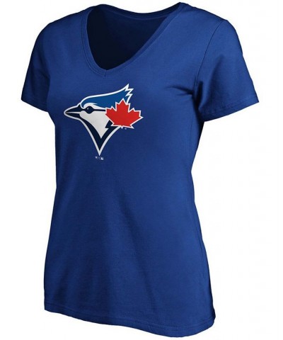 Plus Size Royal Toronto Blue Jays Core Official Logo V-Neck T-shirt Royal $21.50 Tops