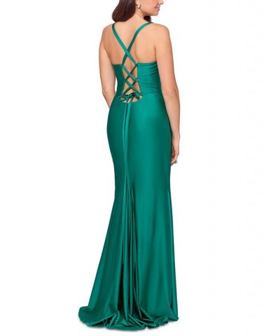 Lace-Up Gown Green $124.27 Dresses